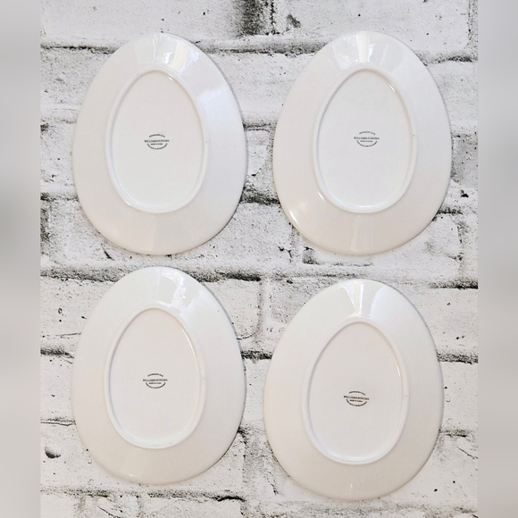 2005 - Set of 4 William-Sonoma Easter Egg Shaped Plates with Cute Bunny … - Picture 10 of 16